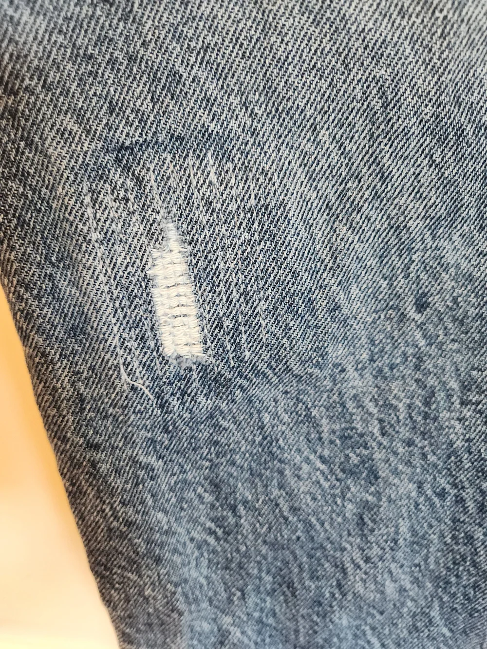 Old Navy Extra High Waisted Button Fly OG Straight Patchwork Jeans Size 10 Taper - Picture 7 of 15